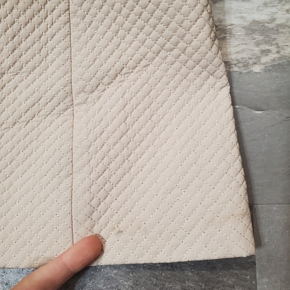 Soia & Kyo Enora jacket. Spring. Quilted parts. Hood. Cream/tan Size L. - Picture 14 of 16